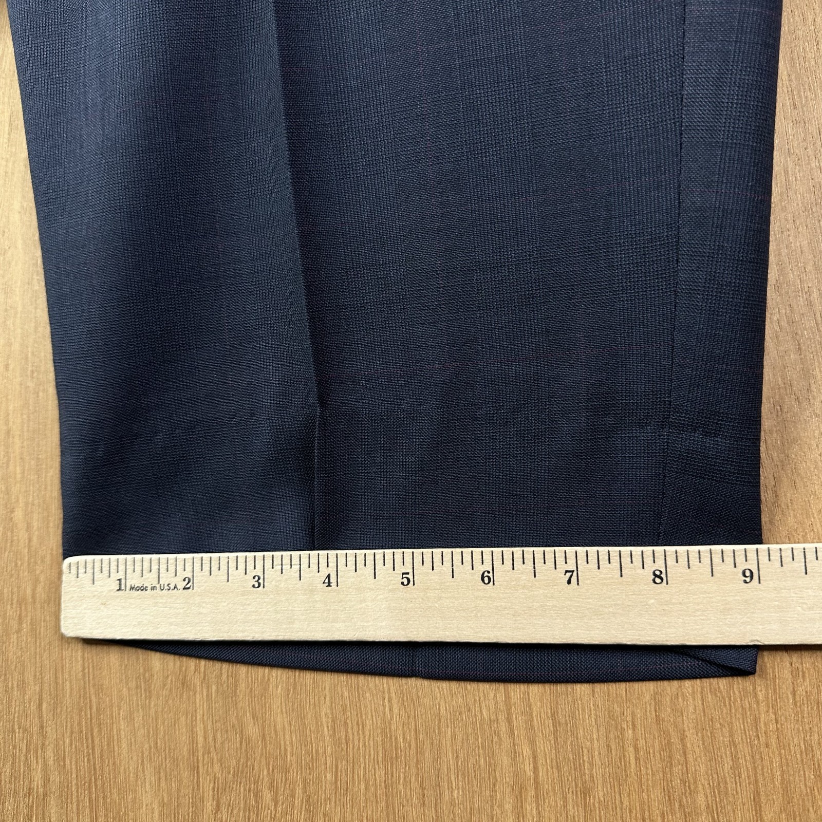 Biella Suit Mens 40L Navy Blue Glen Check 2 Button Vitale Barberis Canonico 110s