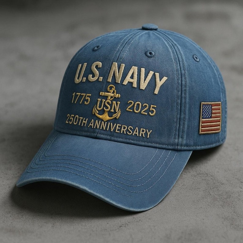 Navy Veteran Tribute 250th Anniversary Hat, U.S. Navy 1775-2025 Embroidery Hat