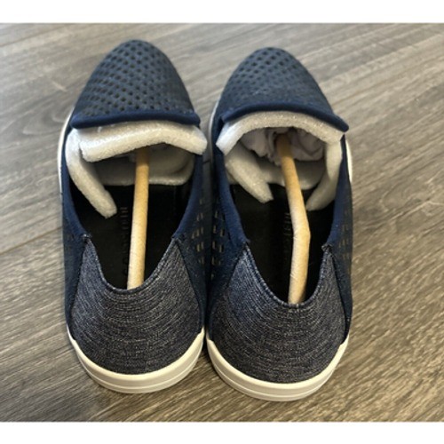 Lori Goldstein Li-Yori Denim Leather Loafer Slip On Sneaker Navy Blue Shoes 5.5M
