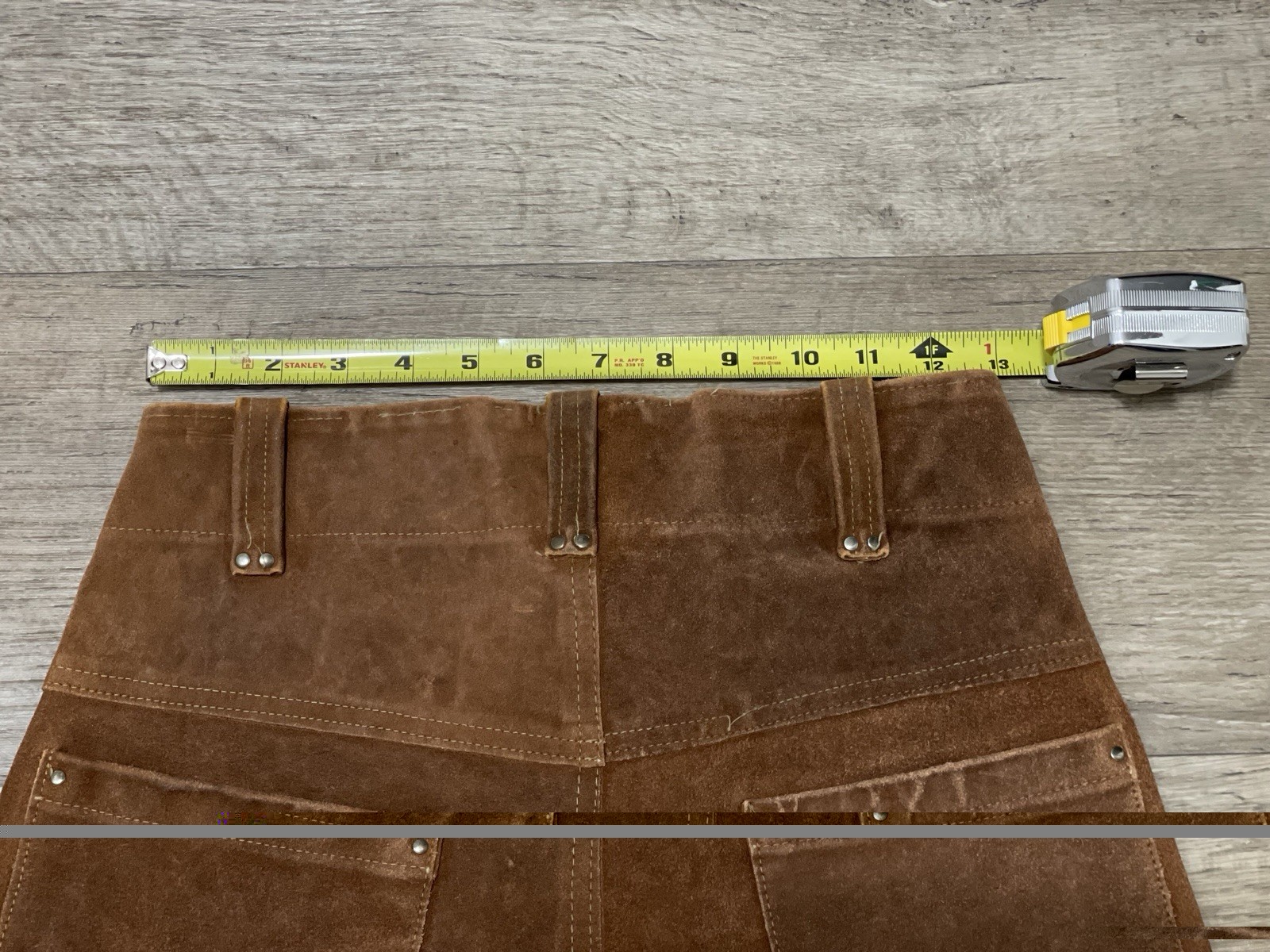 Vintage 1960s 1970s Brown Leather Pants Snap Fly 26” Waist Western Suede Native