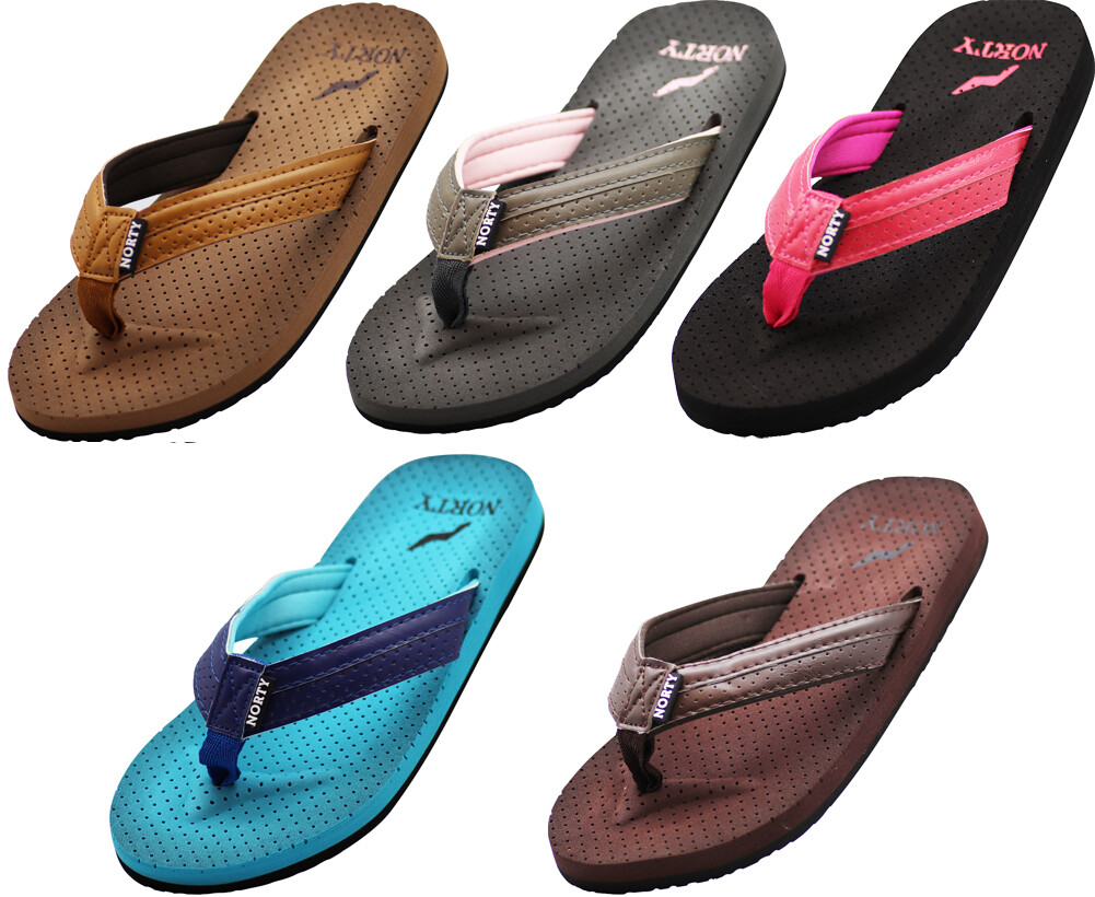 Norty Women’s Soft Cushioned Footbed Flip Flop Thong Sandal