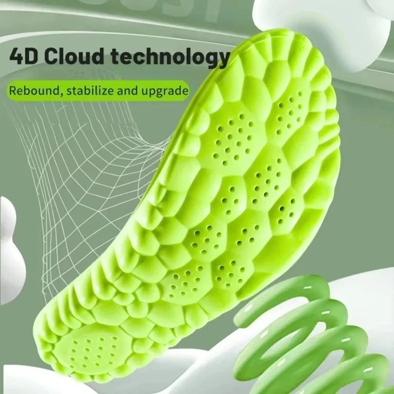 4D Sport Insole Super Soft Shoes Sole Pads for Feet Shock Absorption Baskets Sho
