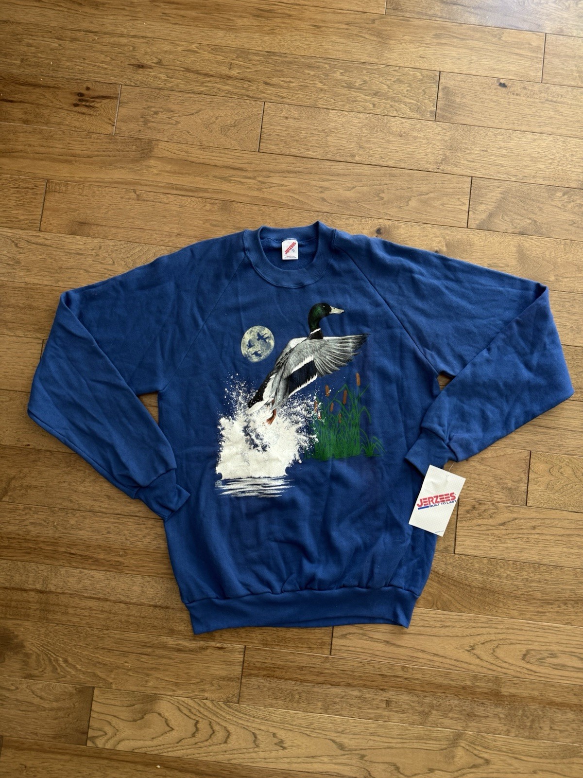 Vintage Jerzees USA Duck Scene Crewneck Dead Stock W/ Tags Painted Graphic NOS