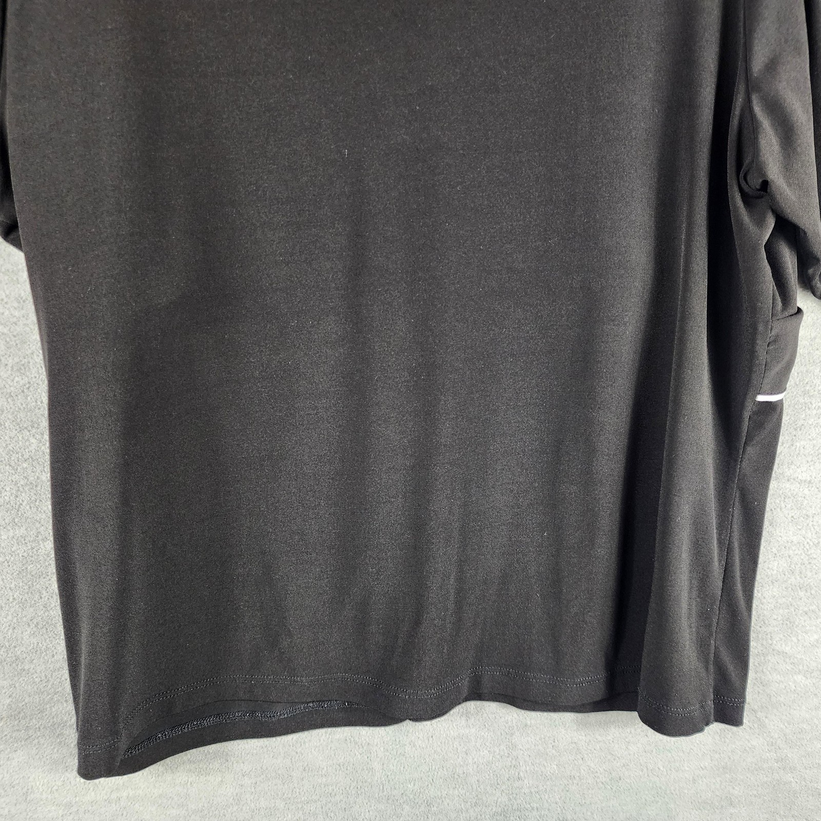 Requirements Blouse Womens 1X Black V Neck Contrast Trim Short Sleeve Top