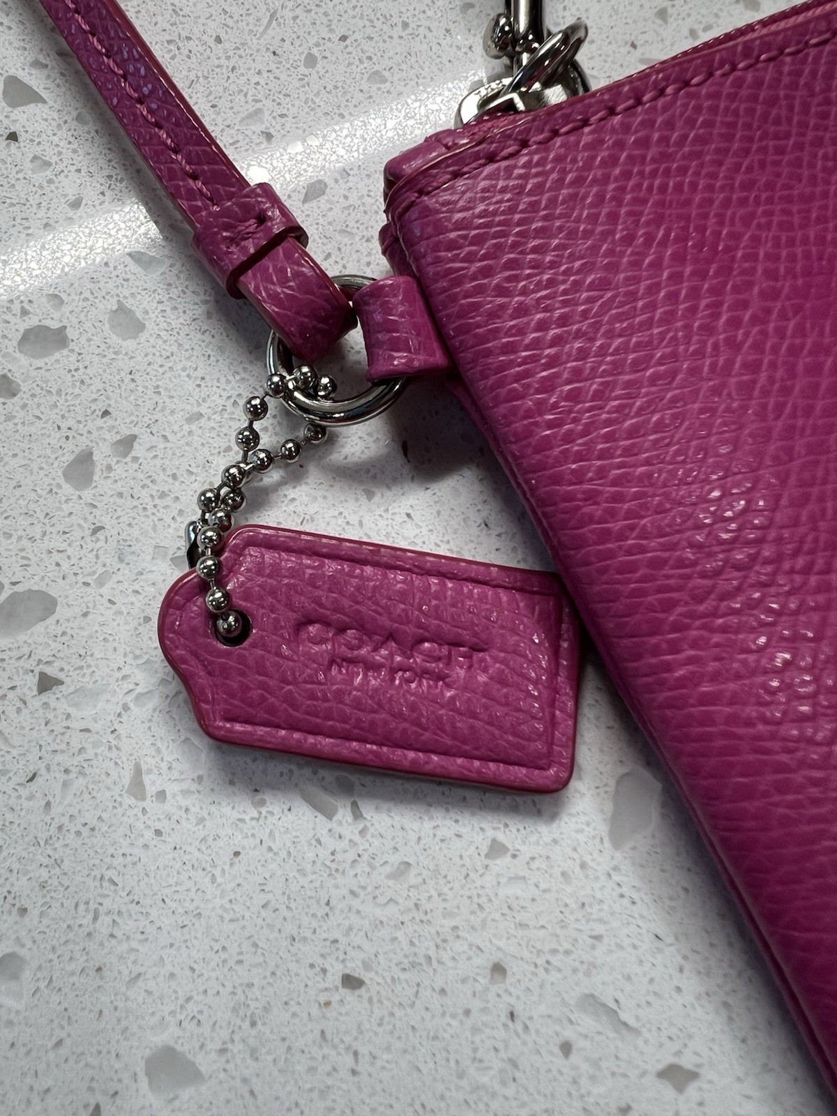 Coach Pink Darcy Bow Wristlet w/ Bow Logo Accents, Lined Inner Pockets