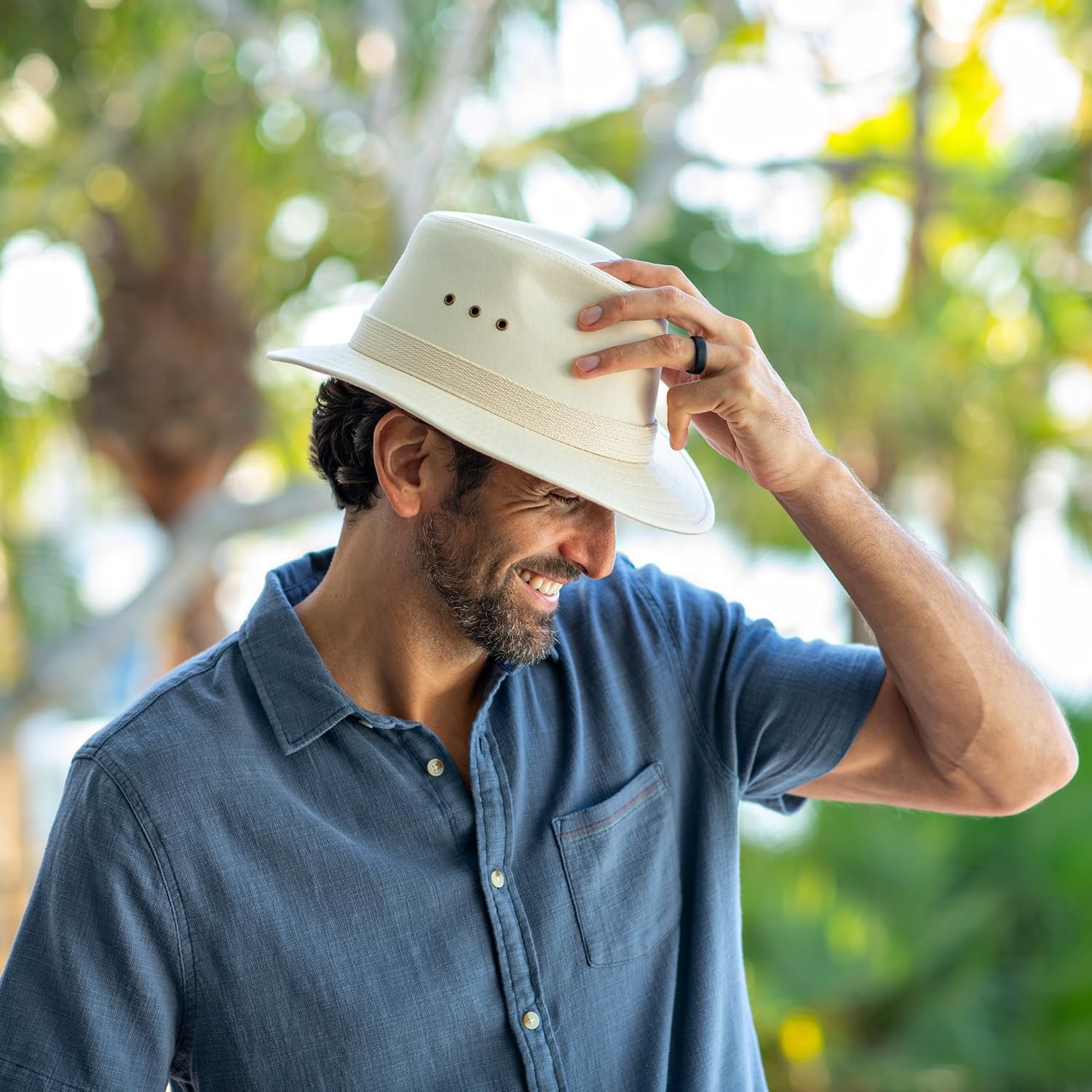 Panama Jack Men’s Original Canvas Safari Sun Hat, 2 1/2″ Brim, UPF (SPF) 50+