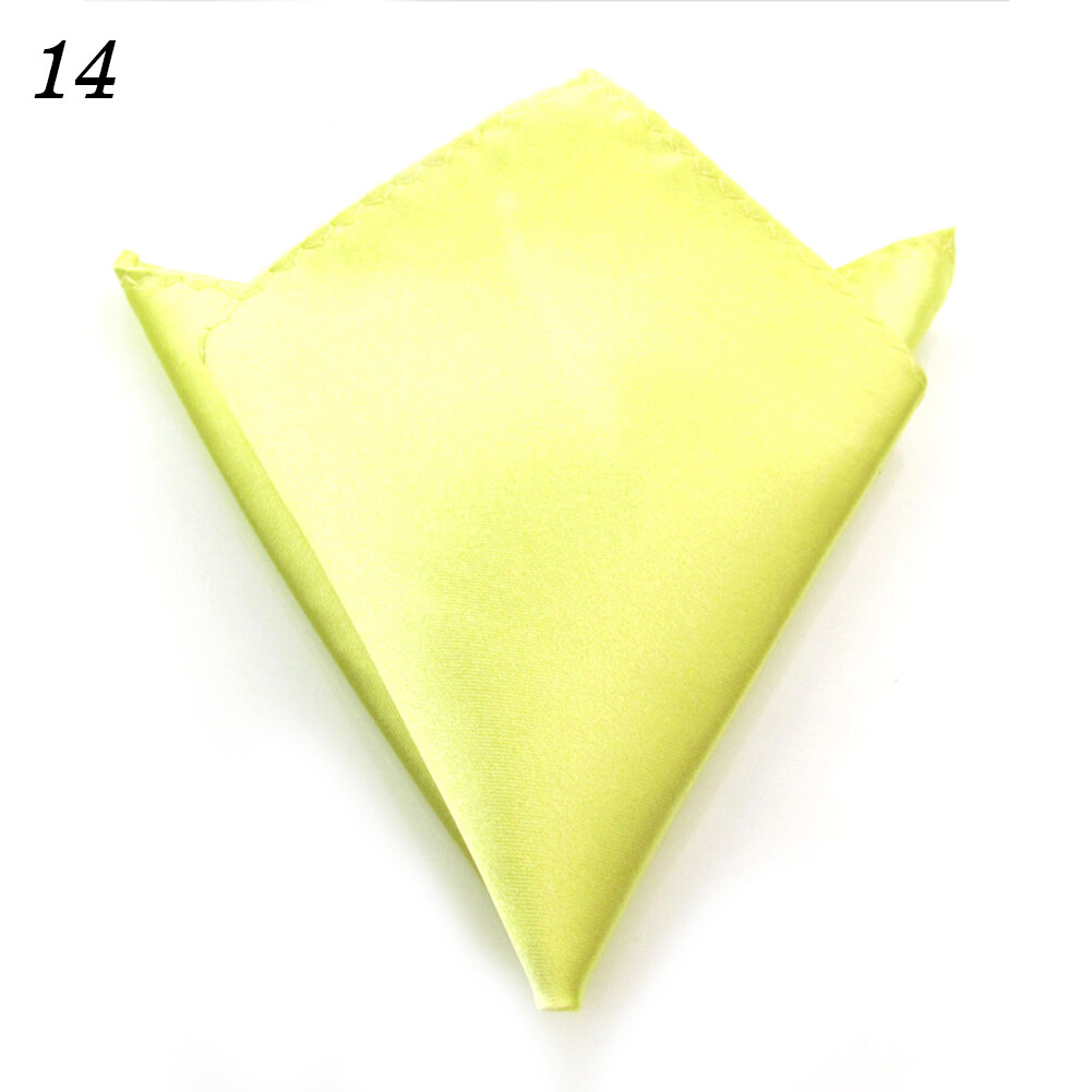 4Pcs Plain Pocket Square Wedding Mens Satin Solid Handkerchief Hanky Jacket Suit