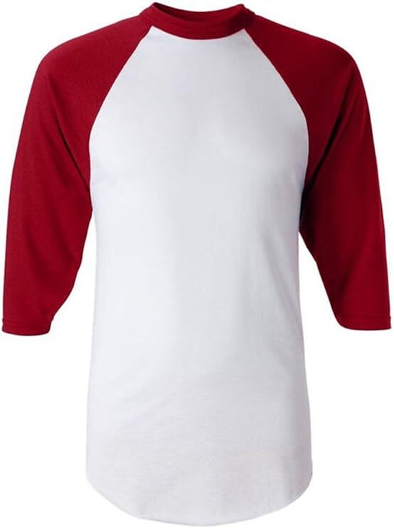 Men’s Regular fit Two Tone 100% Ring-Spun Combed Cotton Raglan ¾ Sleeve Baseball