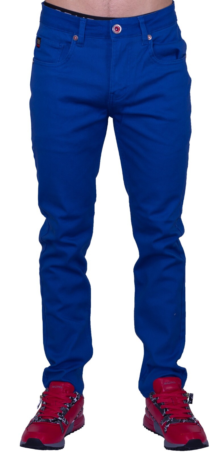 Men’s Slim Fit Jeans Skinny Stretch Pants Chino Style DENIM Shaping Slacks