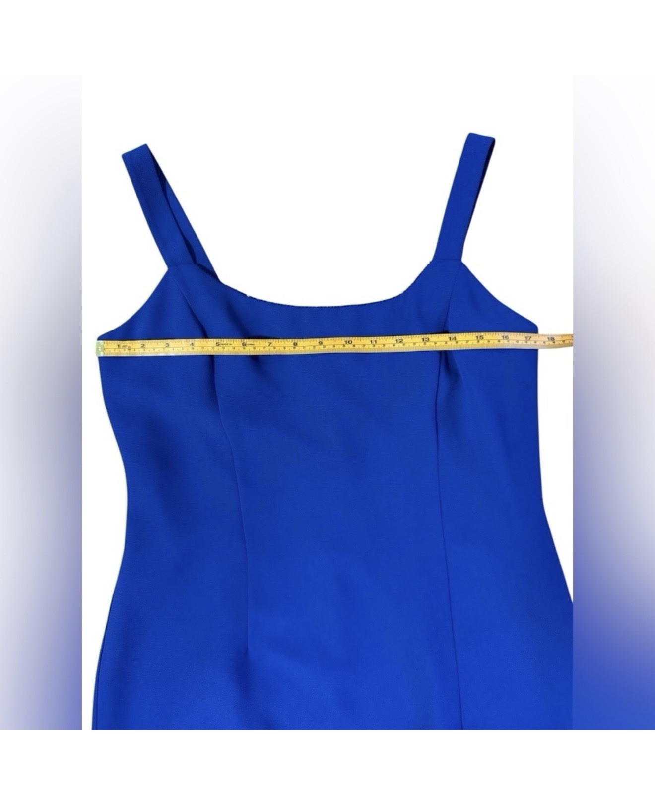 J.R. Nites by Caliendo Blue Maxi Dress Square Neck Lined Side Slit Zip 12