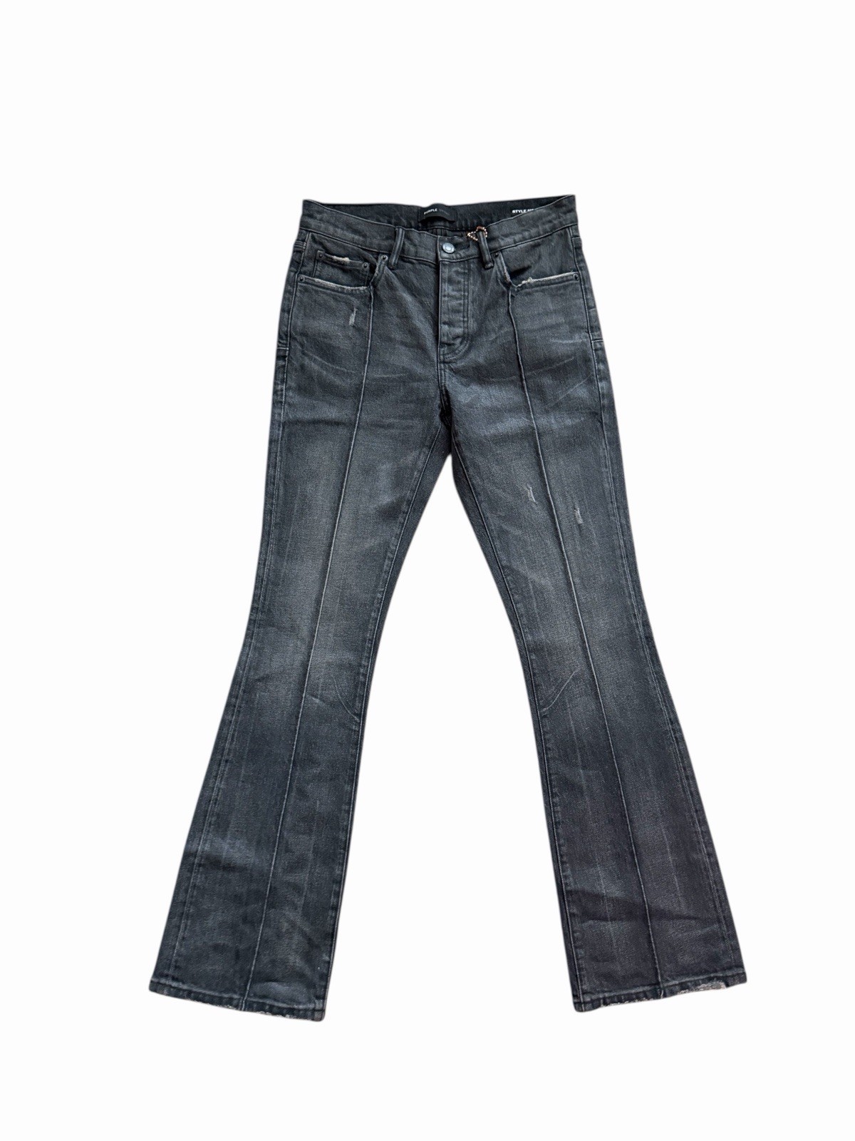 Purple Brand Jeans Men Slim Straight Flare Black P004 $330 Size 30×32 (30/32)