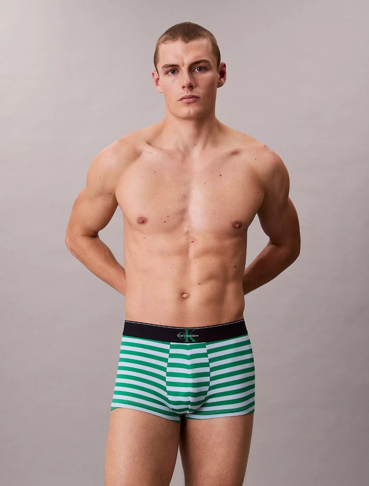 Calvin Klein Men’s Graphic Monogram Microfiber Low Rise Trunk, M L Green NWT