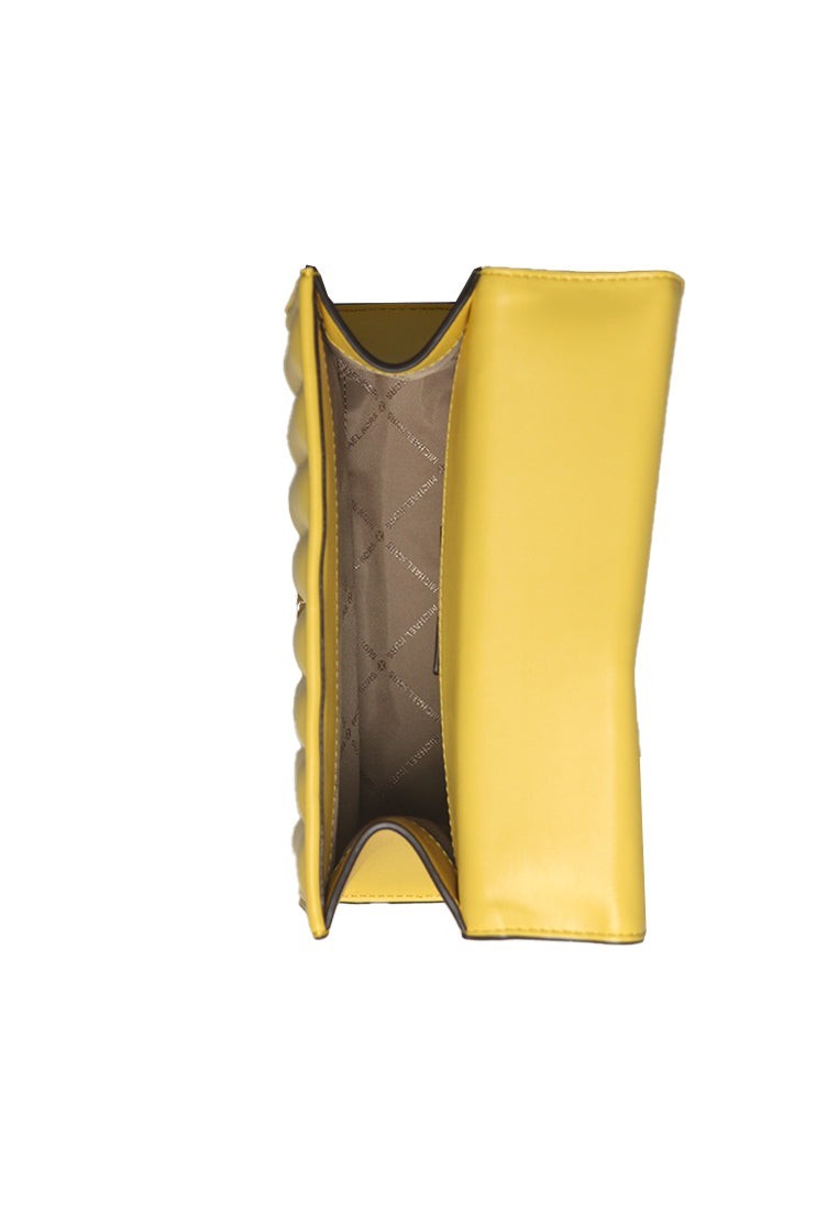 NEW Michael Kors WHITNEY Yellow Chain Crossbody Bag Golden Rod Quilted