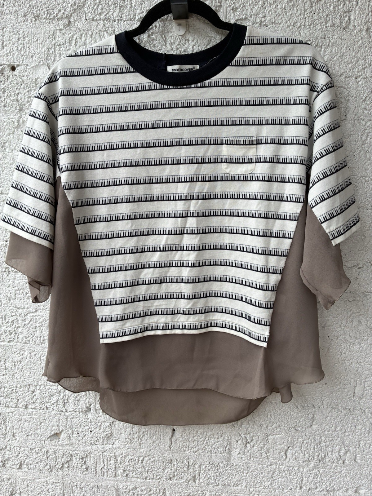 S/s24 Undercover striped layered shirt Sz 2
