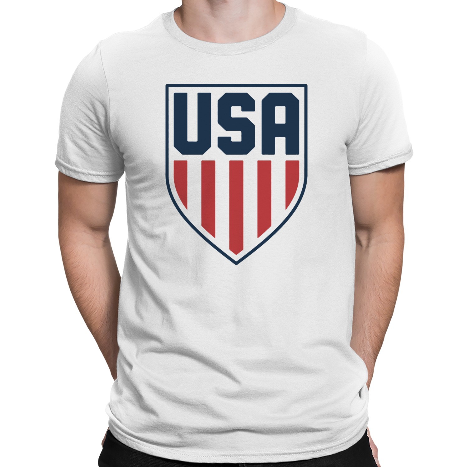 USA Shield Red Blue American Emblem Men’s T-shirt