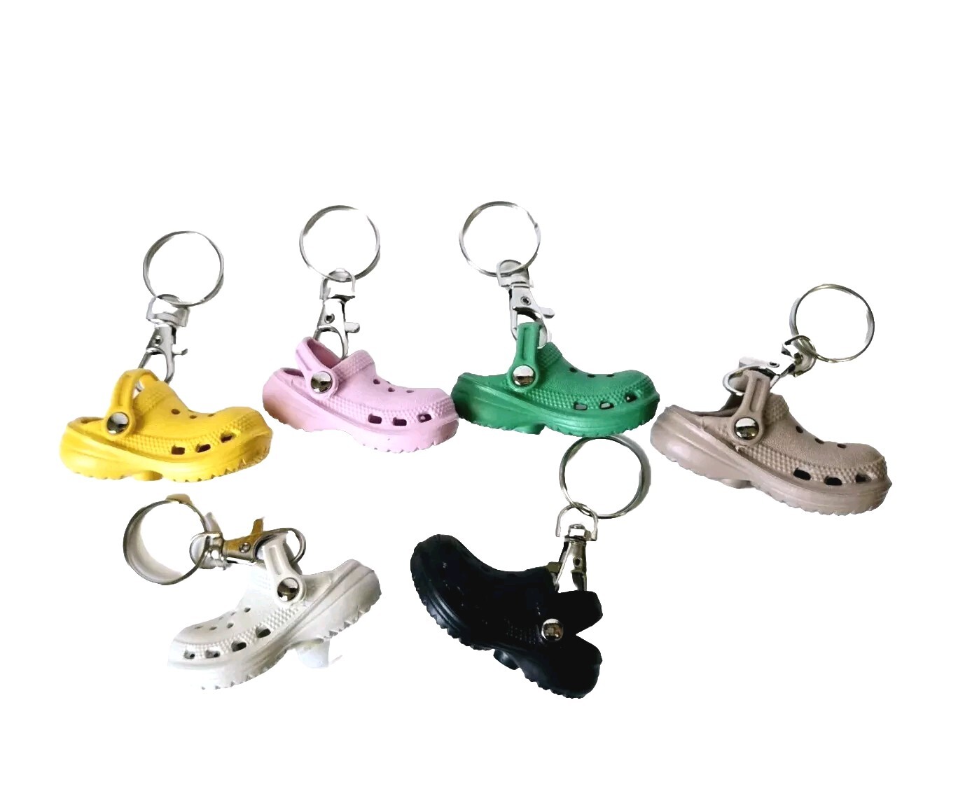 Croc Shoe Charm Keychain 6PC Shoe Decorations 3D Cute Mini Accessories for Crocs