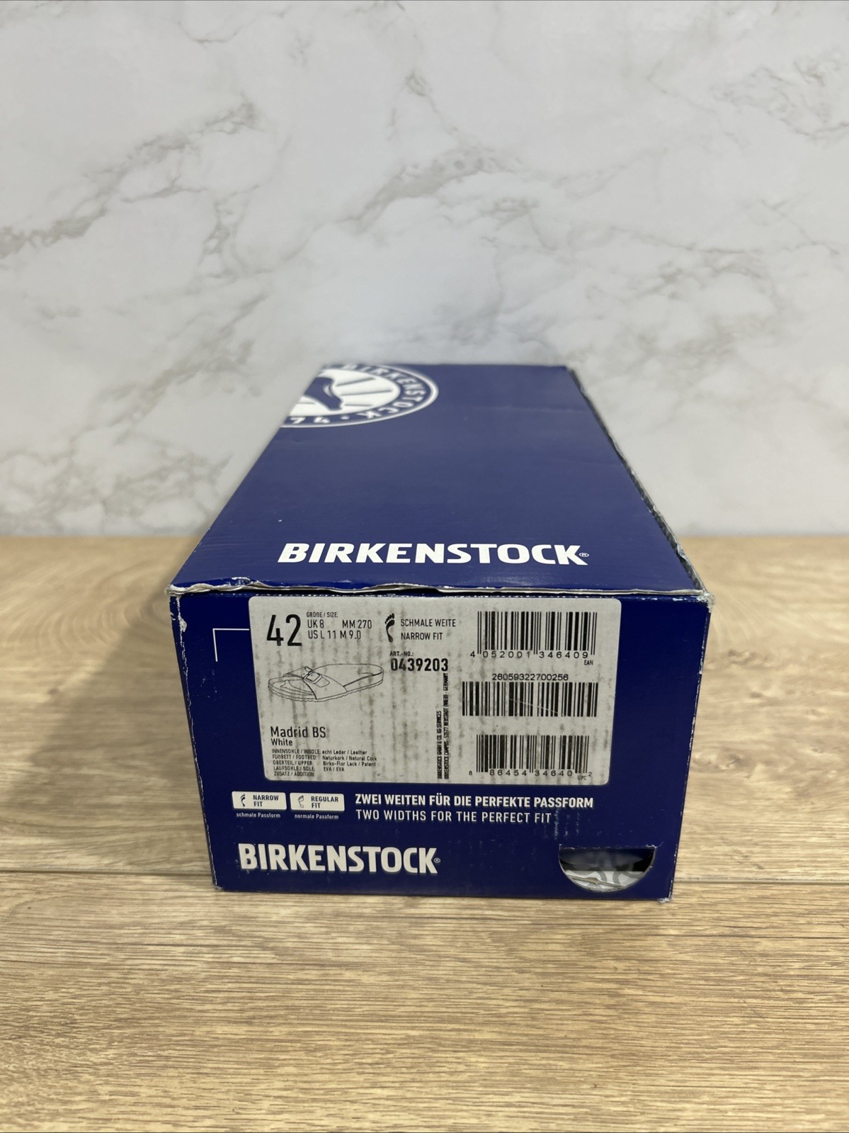 Birkenstock Madrid BS White Leather Women Sandals 0439203 Sz 11 Narrow New