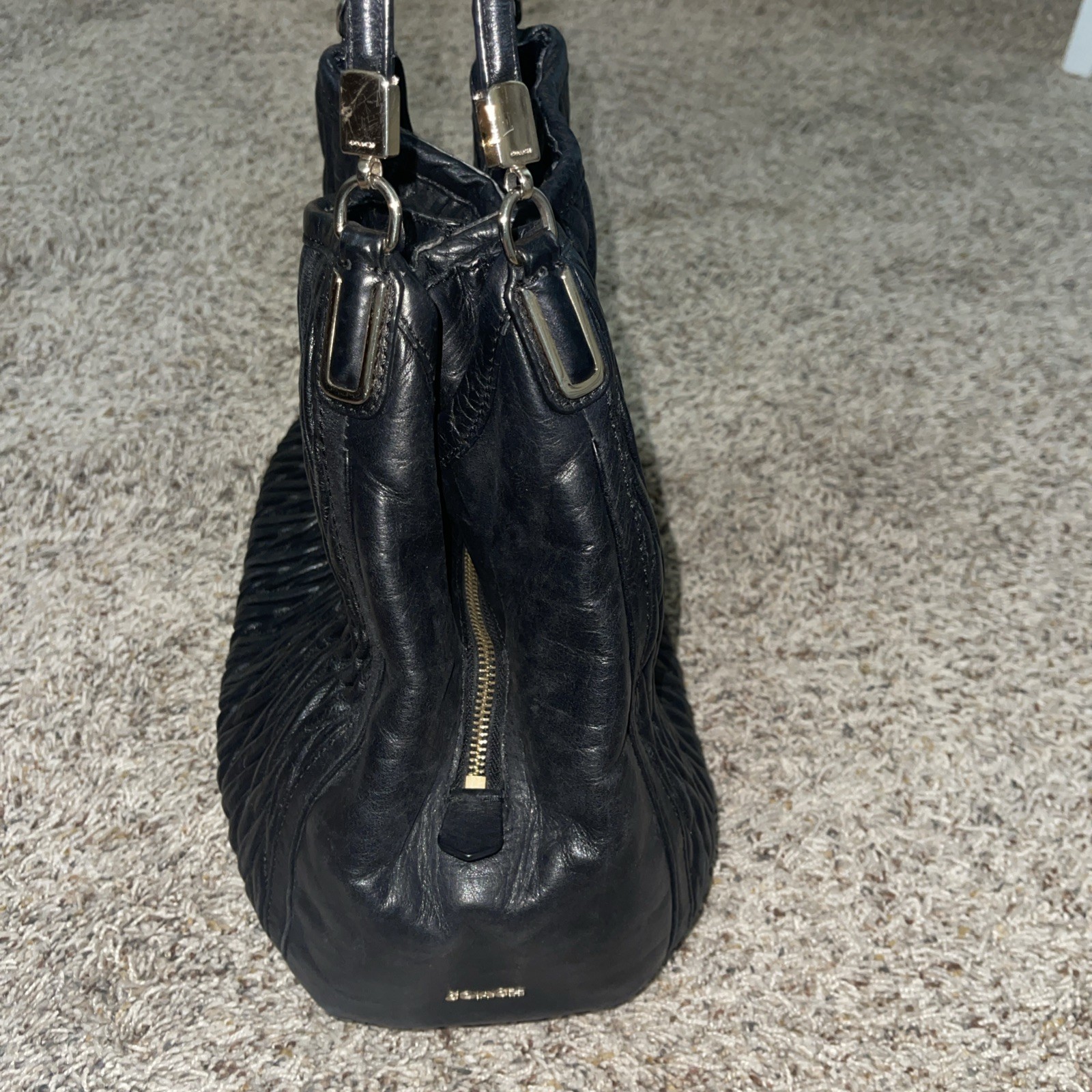 Coach Madison Phoebe Gathered Twist Leather Shoulder Bag Black w/dust bag