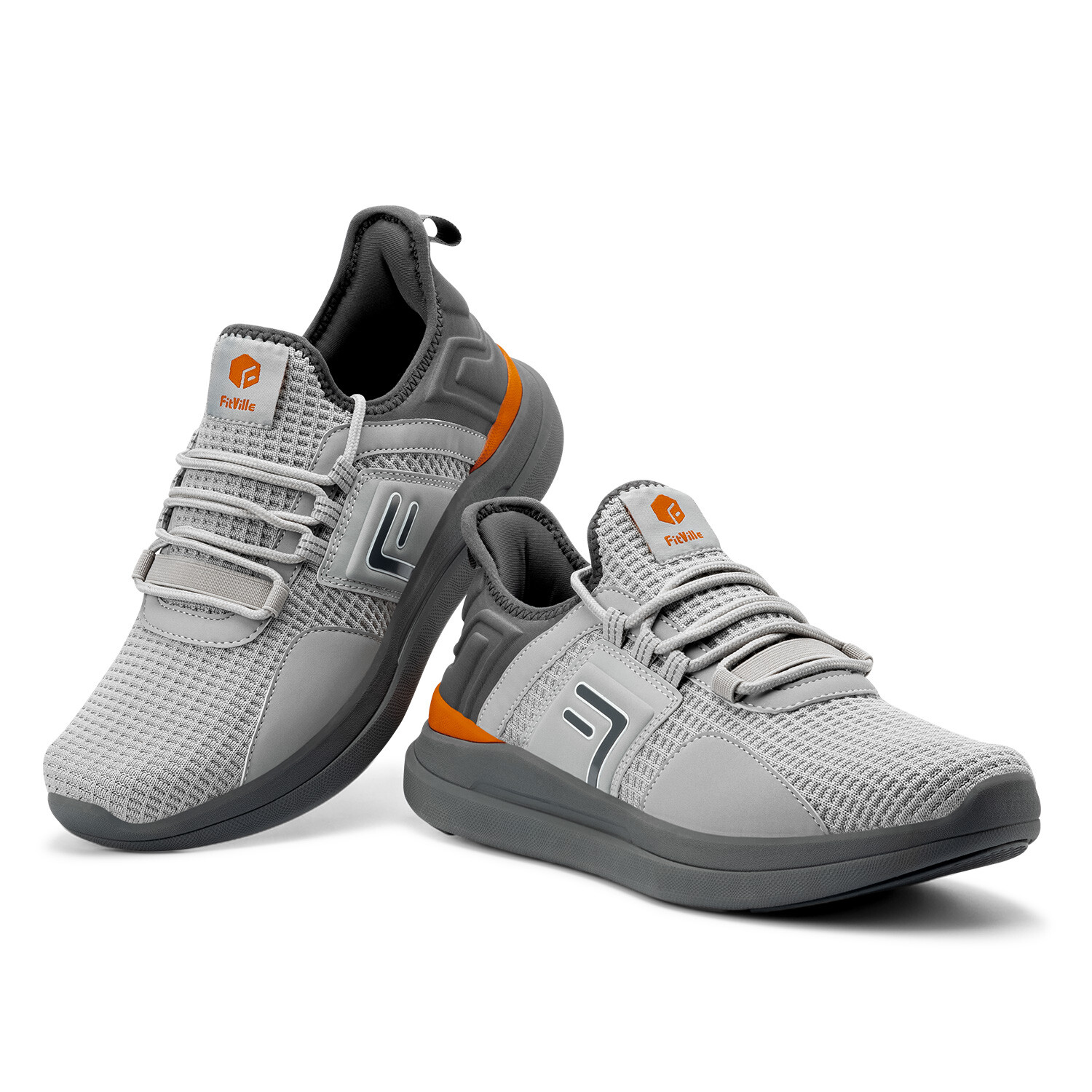 FitVille Men’s Running Walking Shoes Extra Wide Athletic Trainers Sneakers Gray