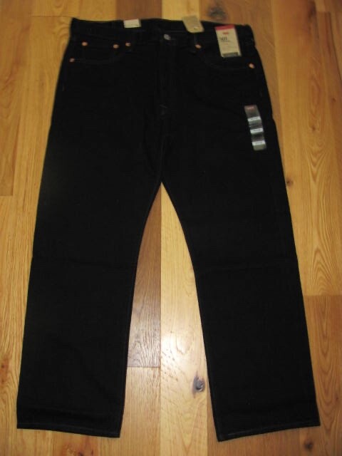 Levis NEW 501 Original Black Denim Straight Leg Jeans Men’s 38 x 29 (TD2-DR)
