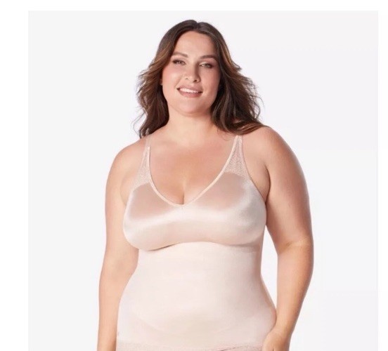 NEW RUBY RIBBON PIN UP CAMI WOMENS size 50 Pale Nude Lace Shapewear