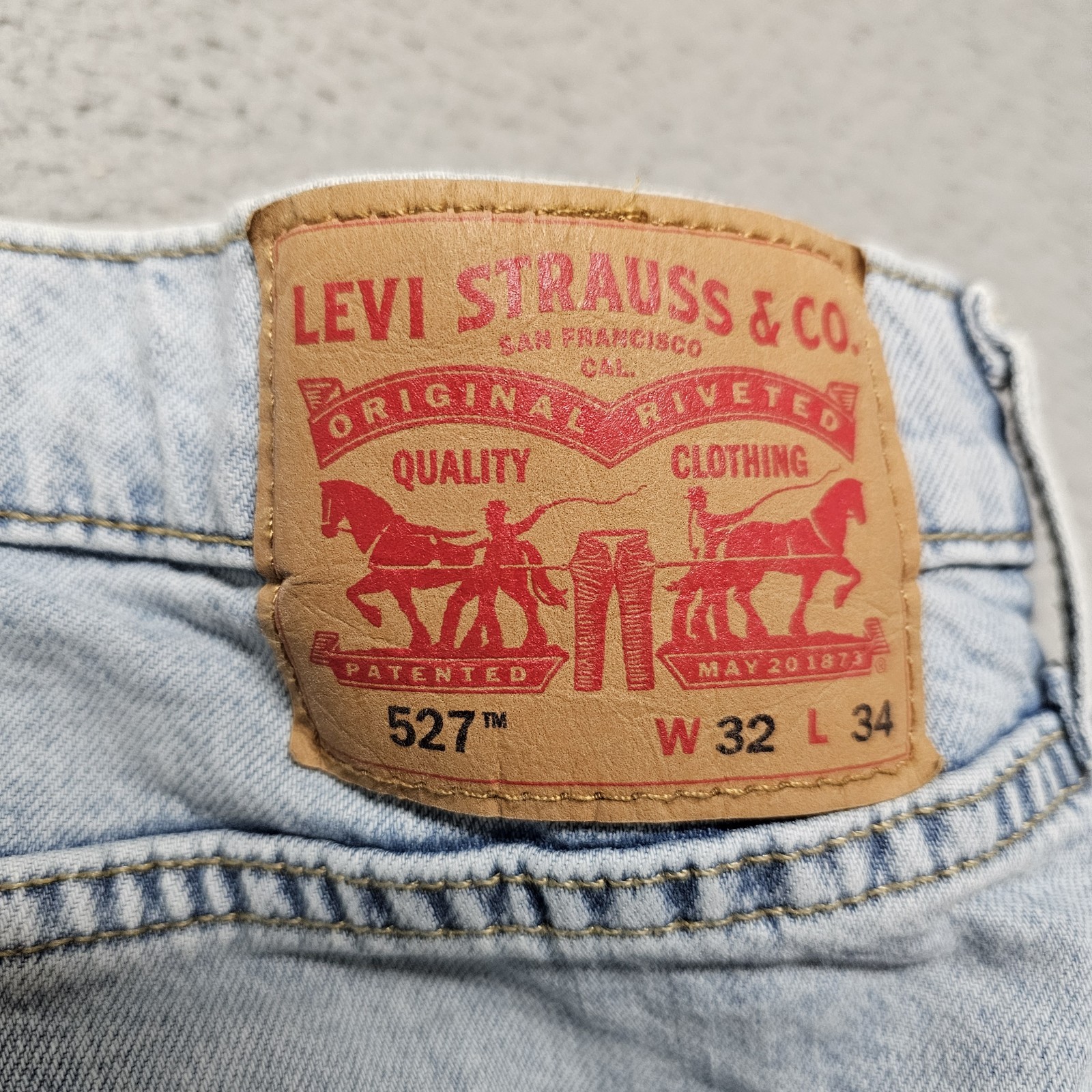 Levi’s 527 Slim Bootcut Jeans Men 32×34 (Fits 32X32) Stretch Light Blue Wash