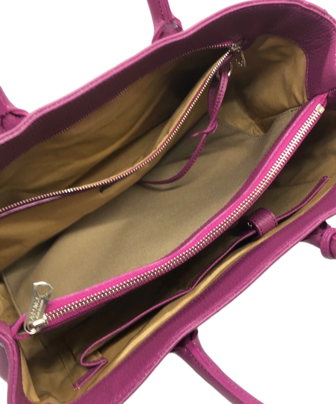 A D M J Tote bag Leather Purple Authentic From Japan