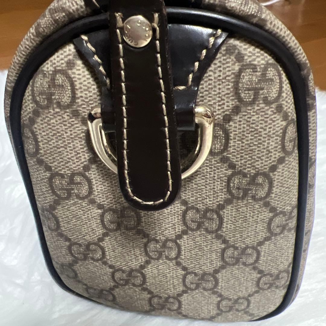 Gucci GG Pattern Handbag Beige Black Gift Present 0607b