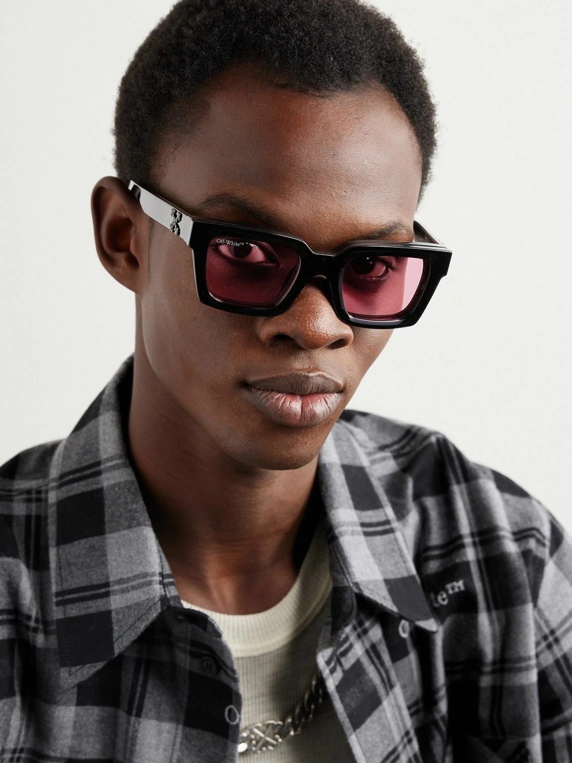 Off-White Men Sunglasses Black Pink Square OERI008 VIRGIL 1030 NEW AUTHENTIC