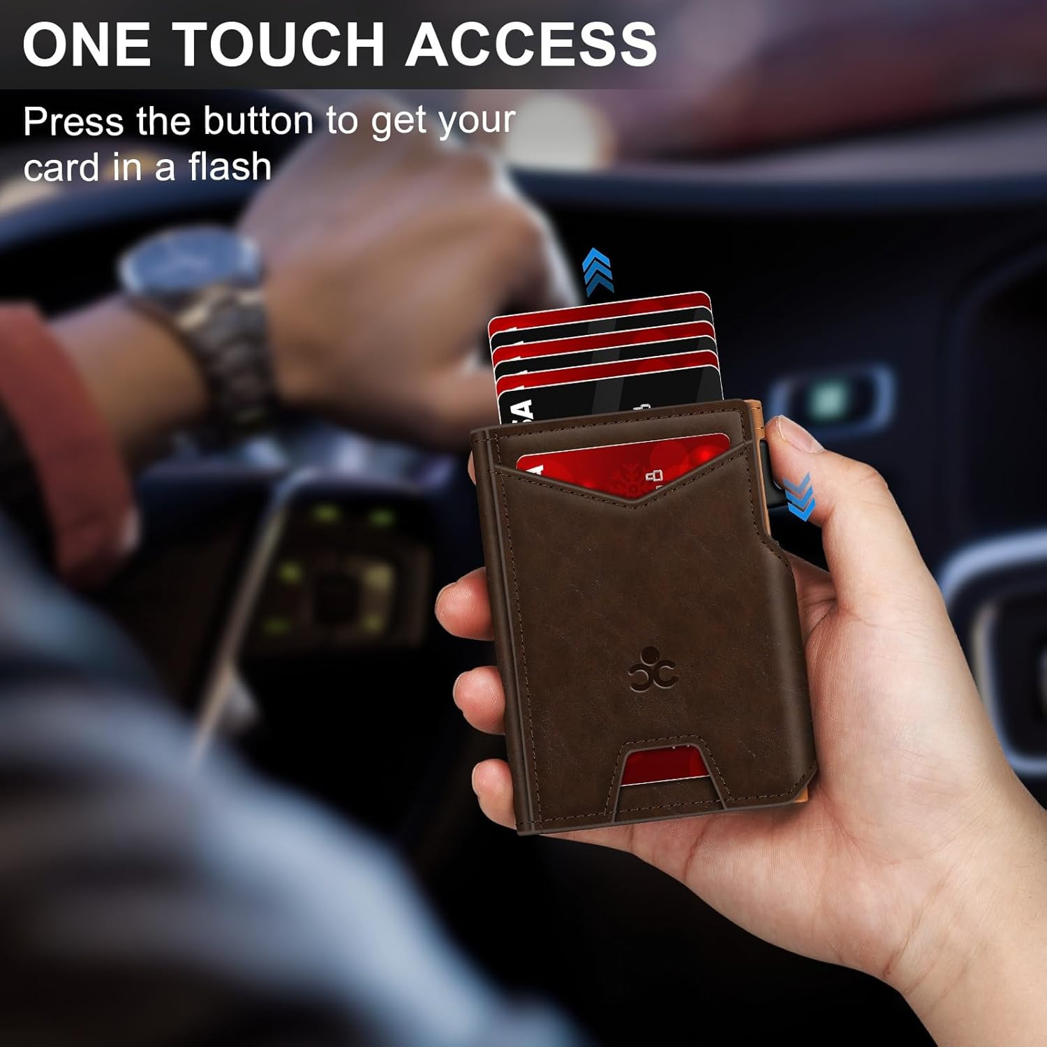 Wallet for Men Wallet with Slim Pop up Card Holder 9-13 Cards, Bifold Minimalist