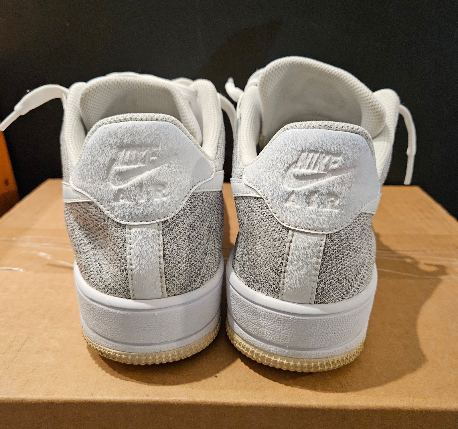 NIKE 2015 AIR FORCE 1 LOW 817419-006 FLYKNIT COOL GREY US 10.5