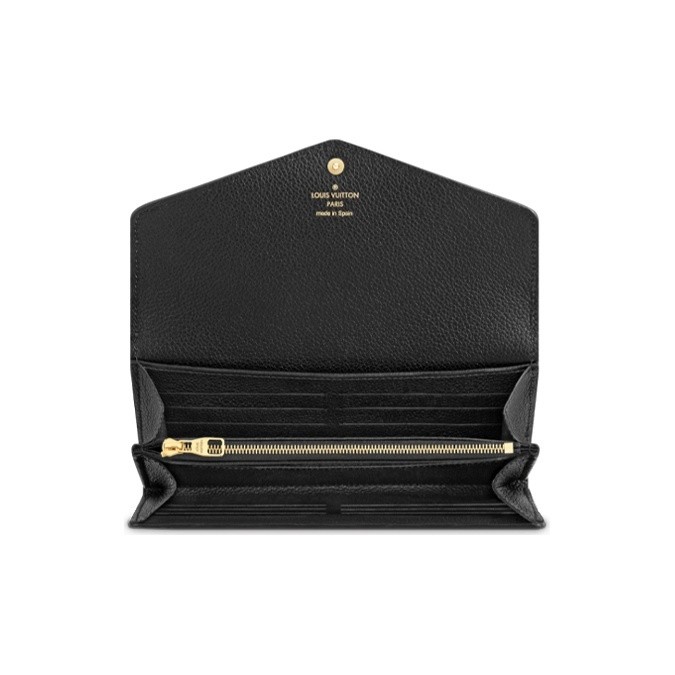 LOUIS VUITTON logo leather wallet for women 7.48×3.9×0.79 in
