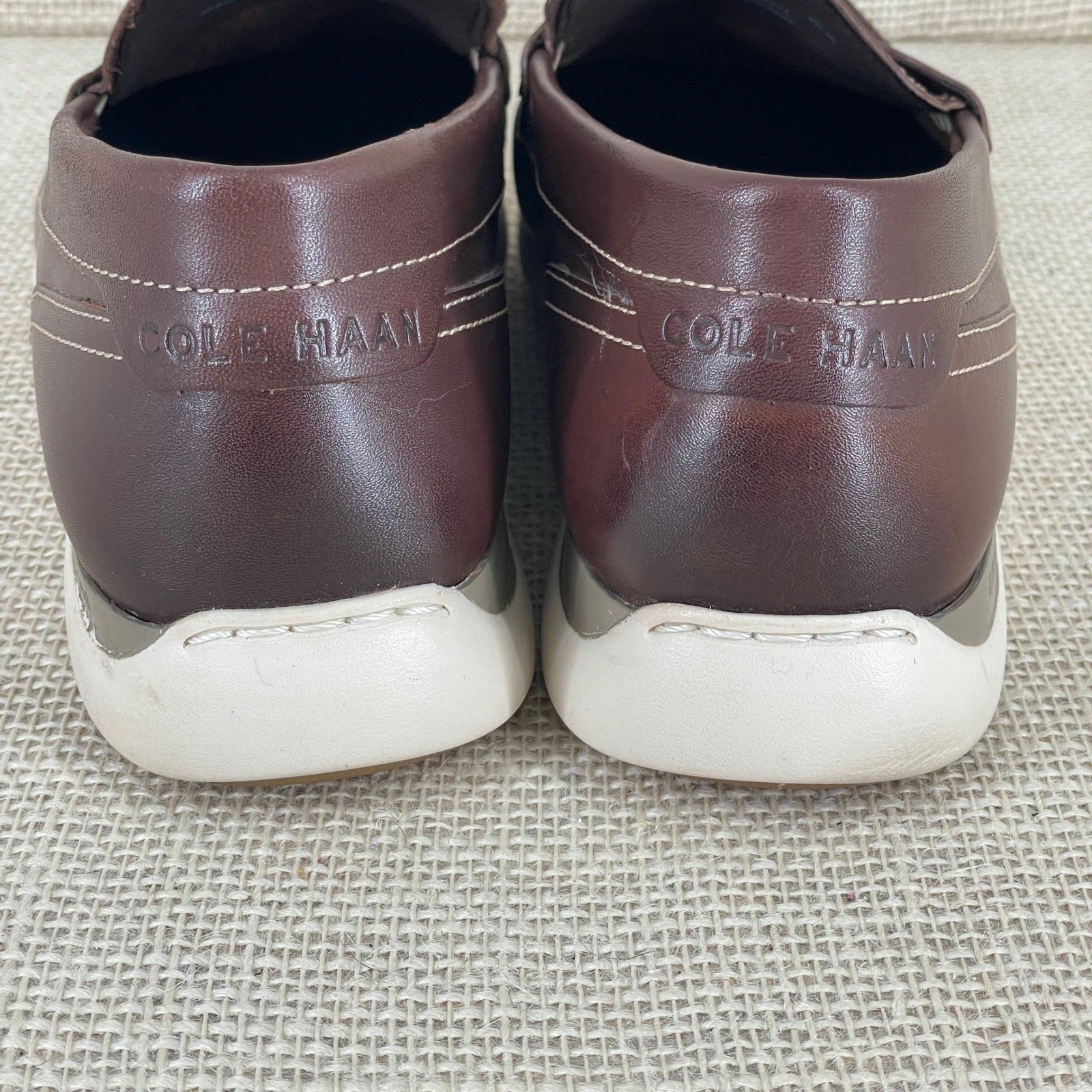 Cole Haan Grand Atlantic Penny Loafers Mens 8.5 Mahogany Brown Leather C33028