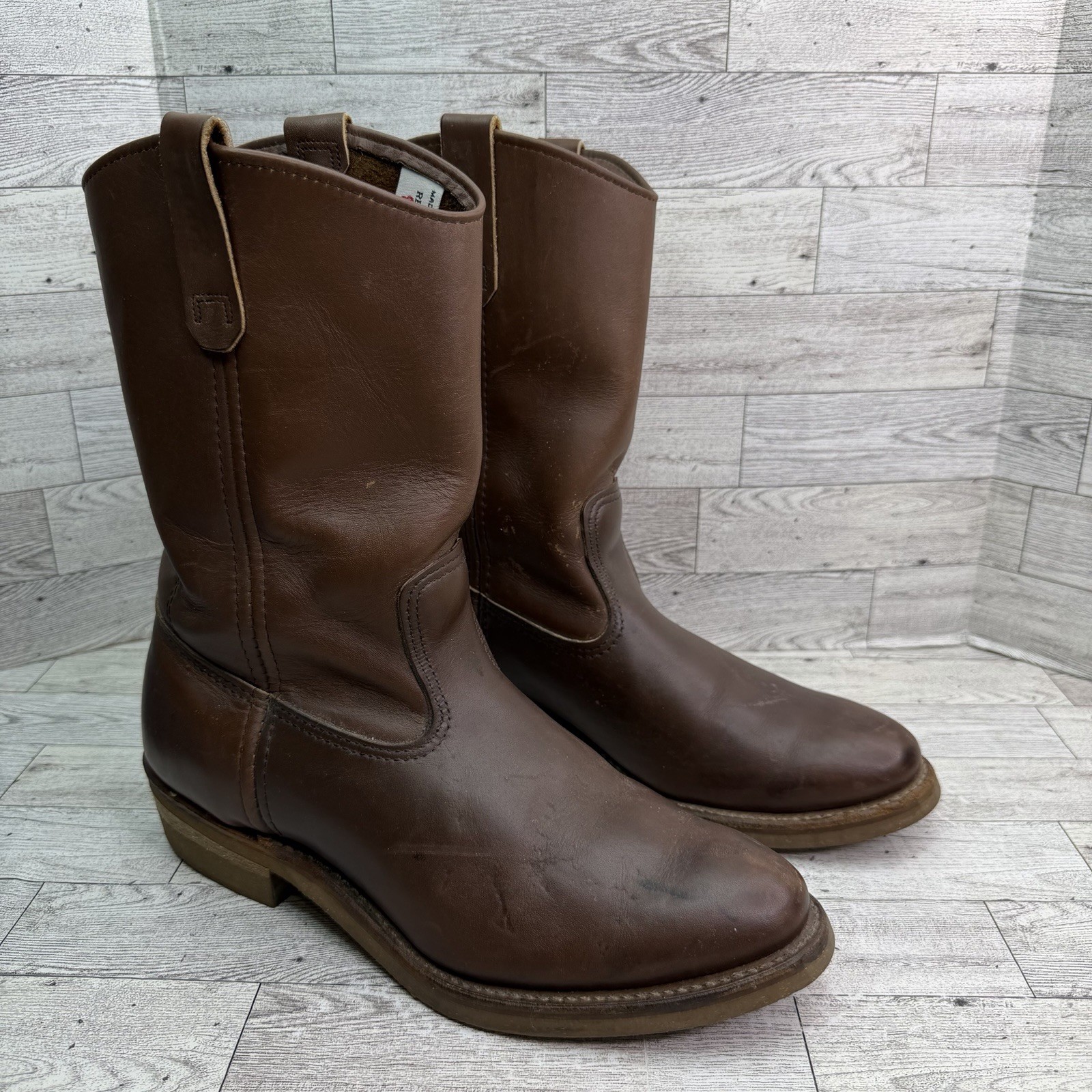 1999 Vintage | Red Wings 9.5D Pecos Brown Pull On Boots 1155 9.5 D