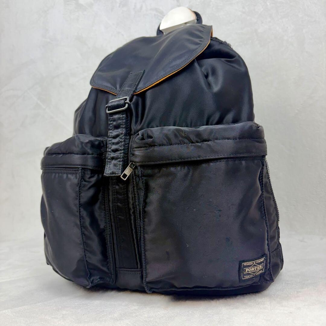 PORTER Tanker Backpack Black Nylon Large A4 PC Travel Drawstring Flap Japan