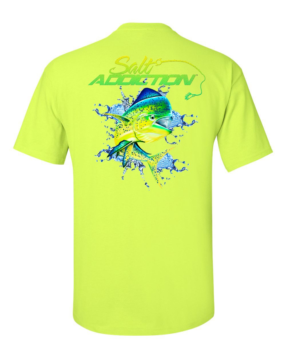 Salt Addiction Saltwater Dolphin Fishing Short Sleeve T Shirt Mahi Mahi Ocean