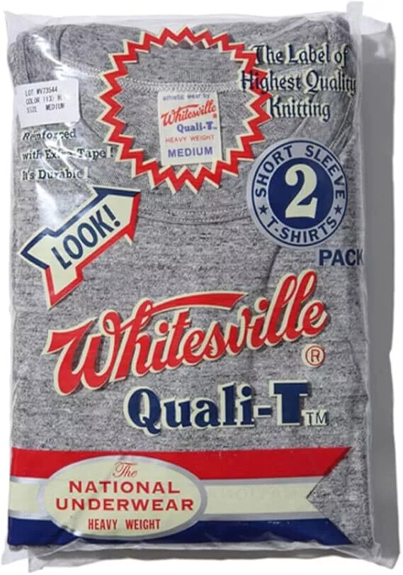 Whitesville WV73544 2-PACK T-SHIRT Gray Size S M L XL XXL Men’s Made in Japan