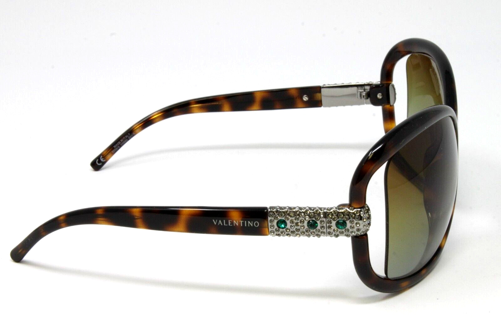 Valentino Sunglasses Women’s Plastic w/ Stones Havana 62mm Brown Lens 5559S-V088