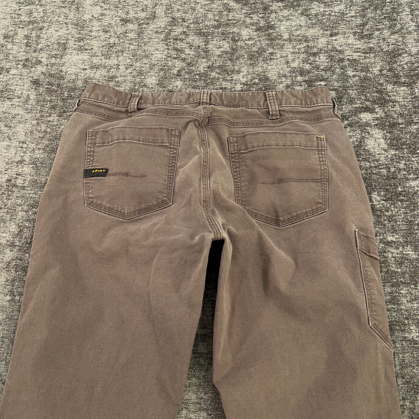 Ariat Rebar M4 Pants Men 32×30 Brown Canvas Relaxed Straight Stretch Tag:34