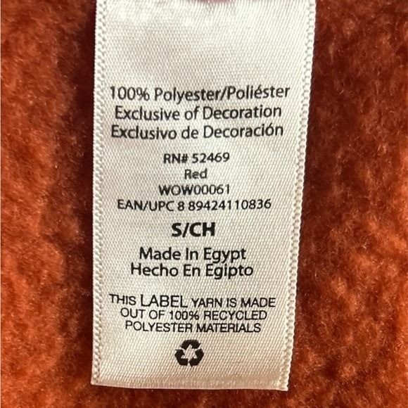Free Assembly Women’s Patch Pocket Mixy Teddy Fleece Jacket Orange & Burgundy