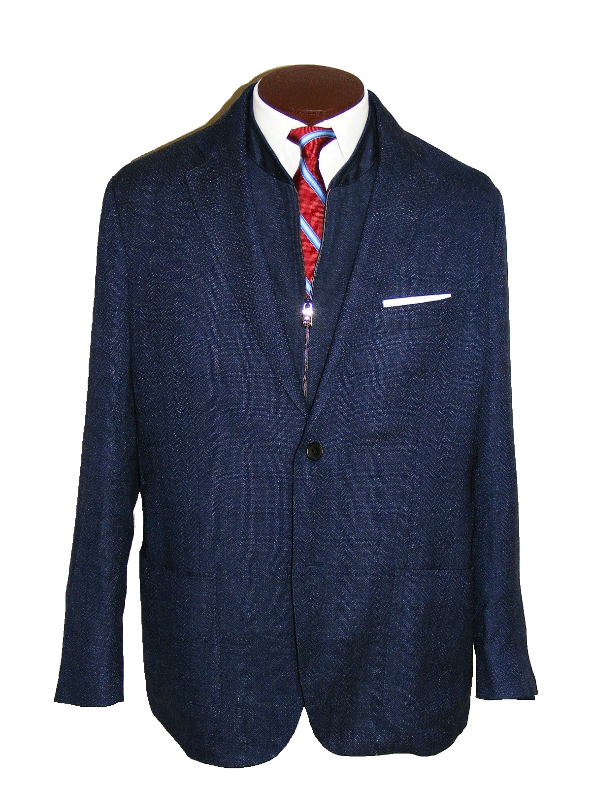MEN 44R TAILORED SLIM FIT CORNELIANI ID ITALY IDENTITY ZIP BIB SPORTCOAT JACKET