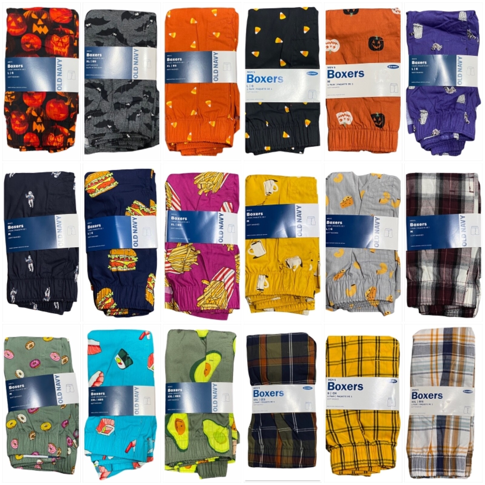 NWT OLD NAVY Men’s Boxer Underwear Sz S-M-L-XL-XXL Halloween/Assorted Colors #O4