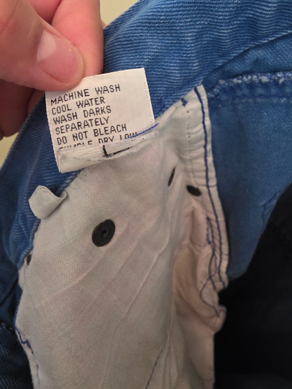 Vintage Bugle Boy 100% Cotton Jeans 32×30 Blue High Rise Tapered Mom Made HK