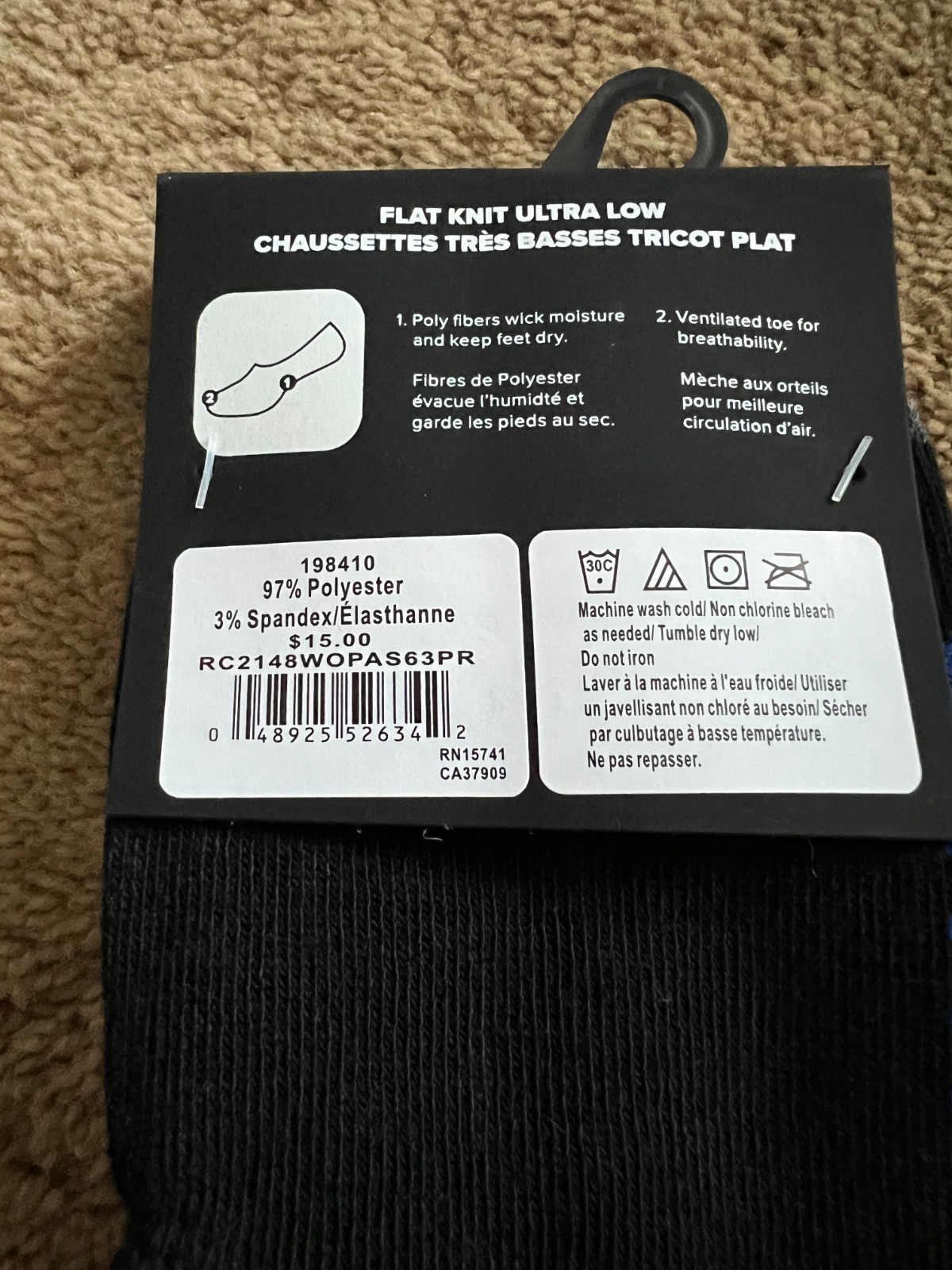 CONVERSE Made For Chucks 3 Pk Flat Knit Ultra Low Size 4-10 Black White Black