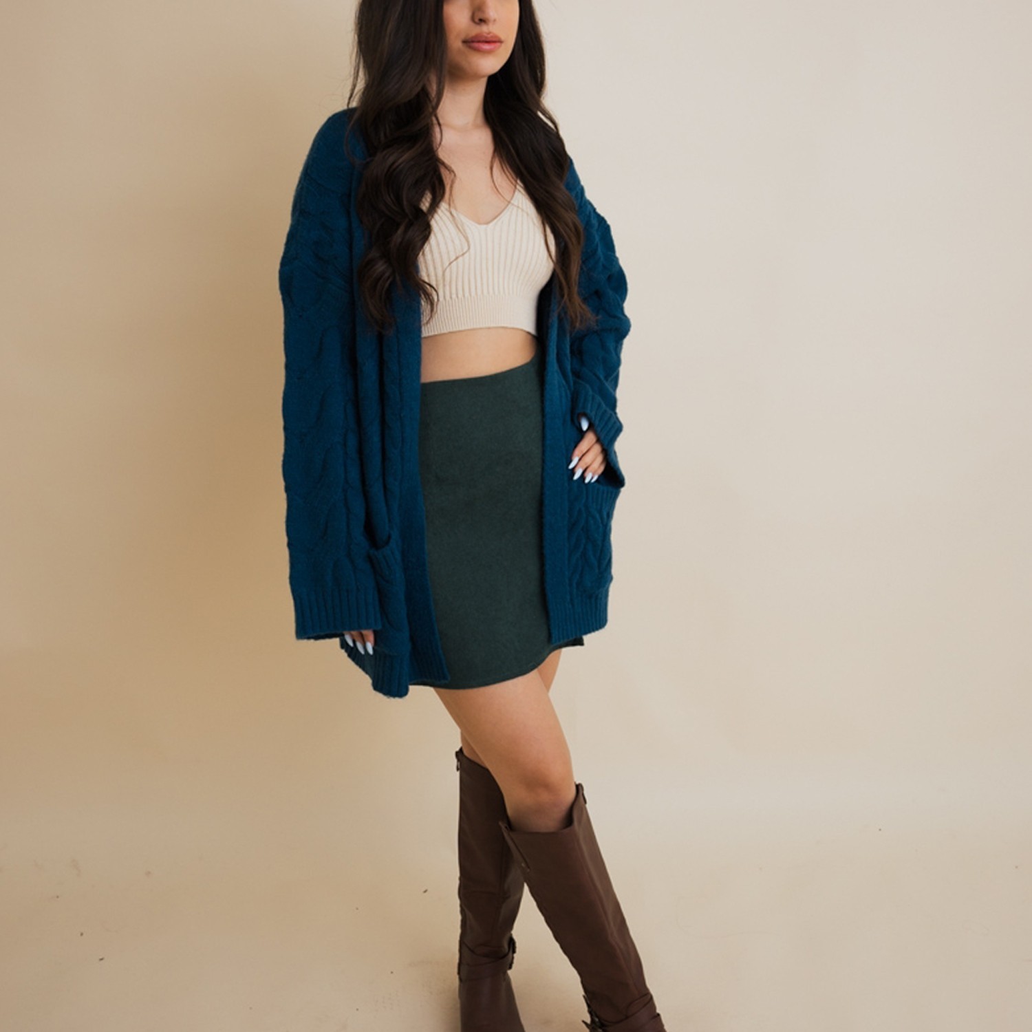 Dreamy Days Cable Knit Open-Front Cardigan – Cozy & Stylish for All Seasons
