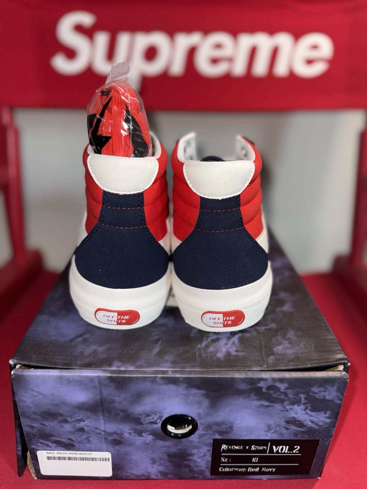 REVENGE x STORM Vol. 2 High Top Shoes Red / Dark Navy Men’s Sz 10