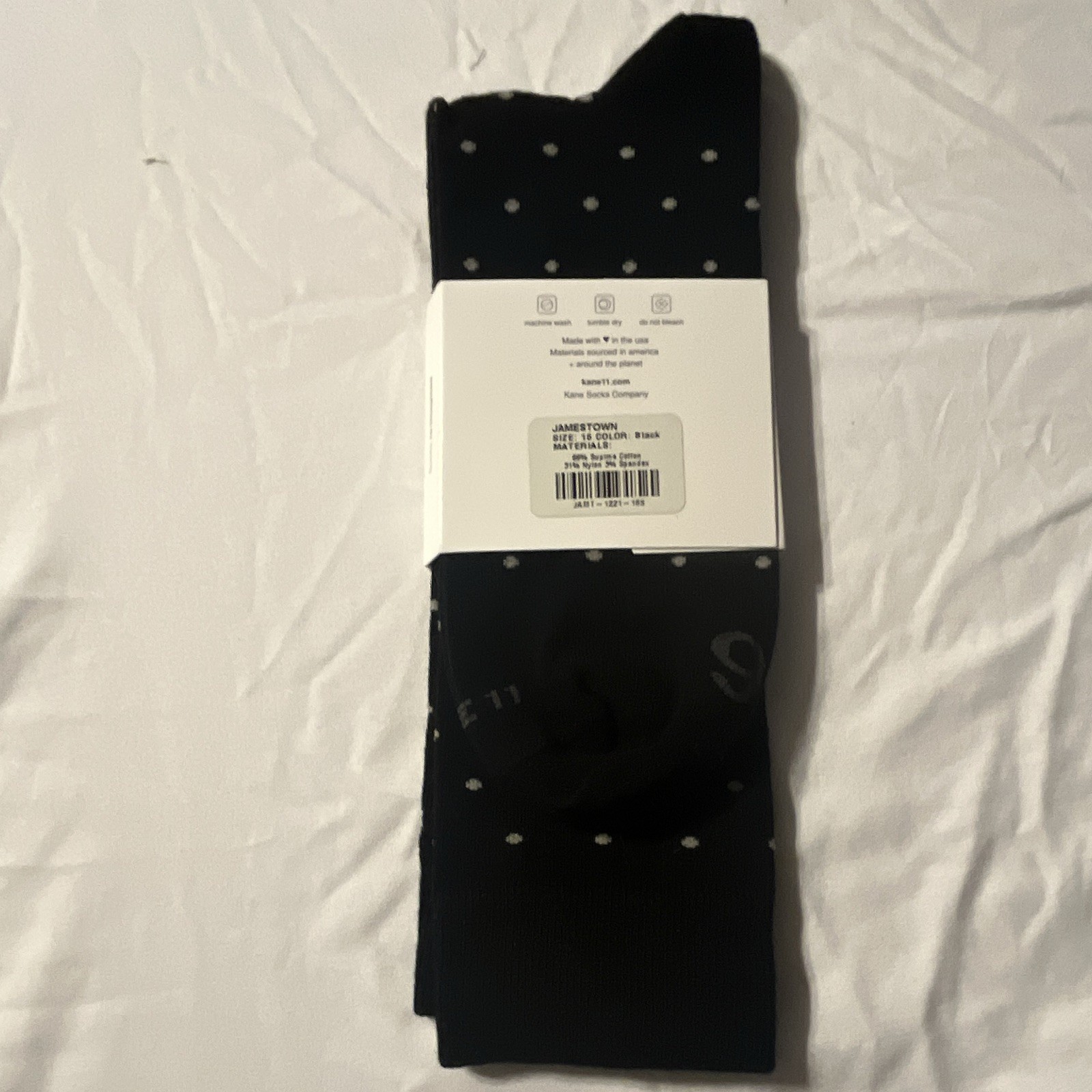 KANE11 Jamestown Supima Cotton Men’s Dress Socks Polka Dot Over the Calf 16