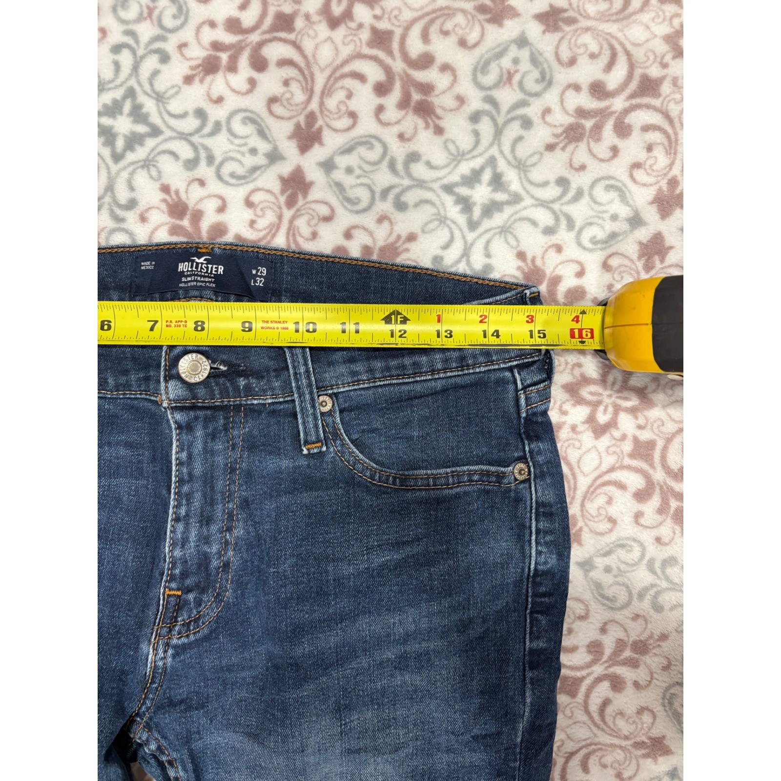 Hollister Mens Slim Straight Epic Flex Jeans Blue Wash W29 L32