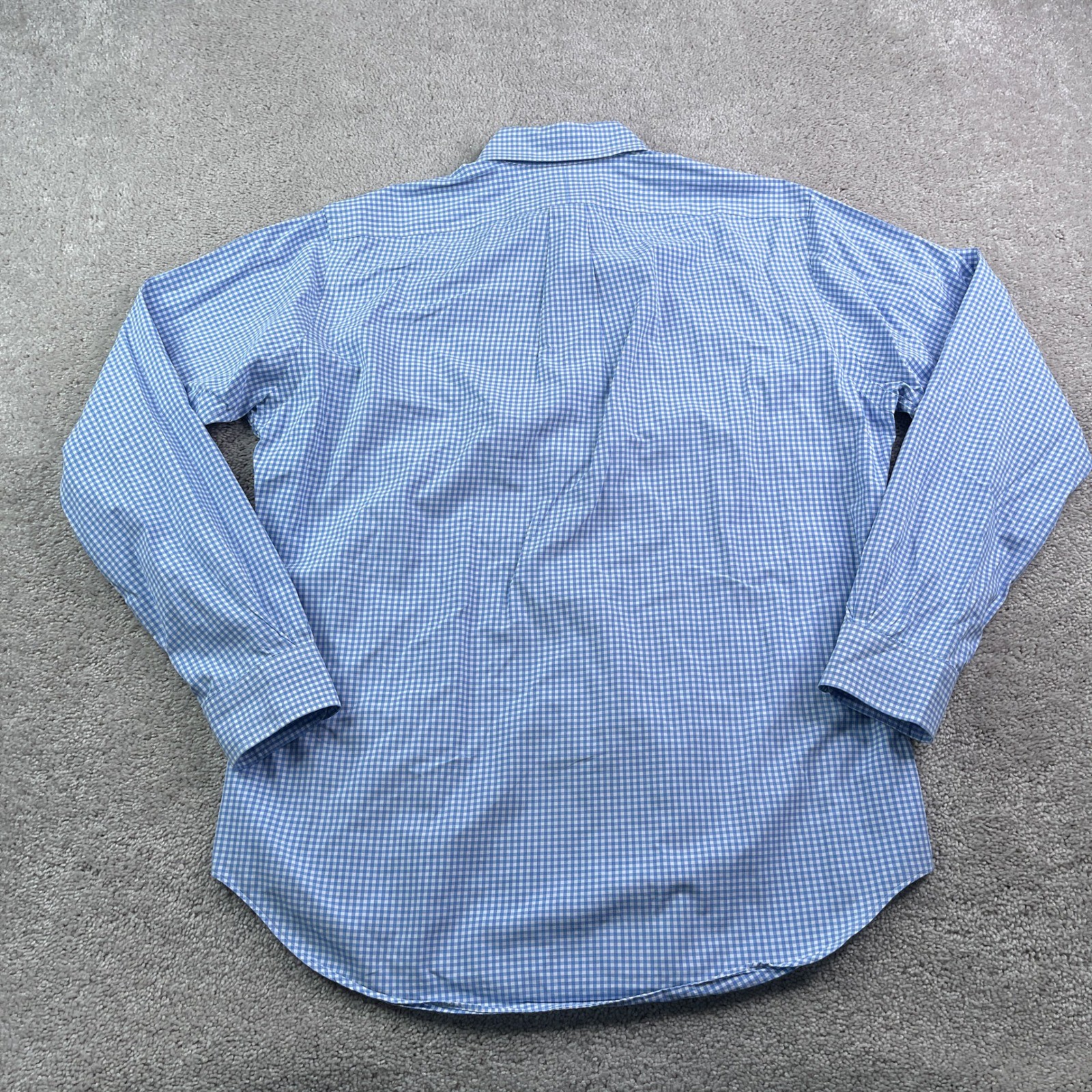 Ralph Lauren Shirt Mens Medium Blue Gingham Classic Fit Button Down Pony Logo