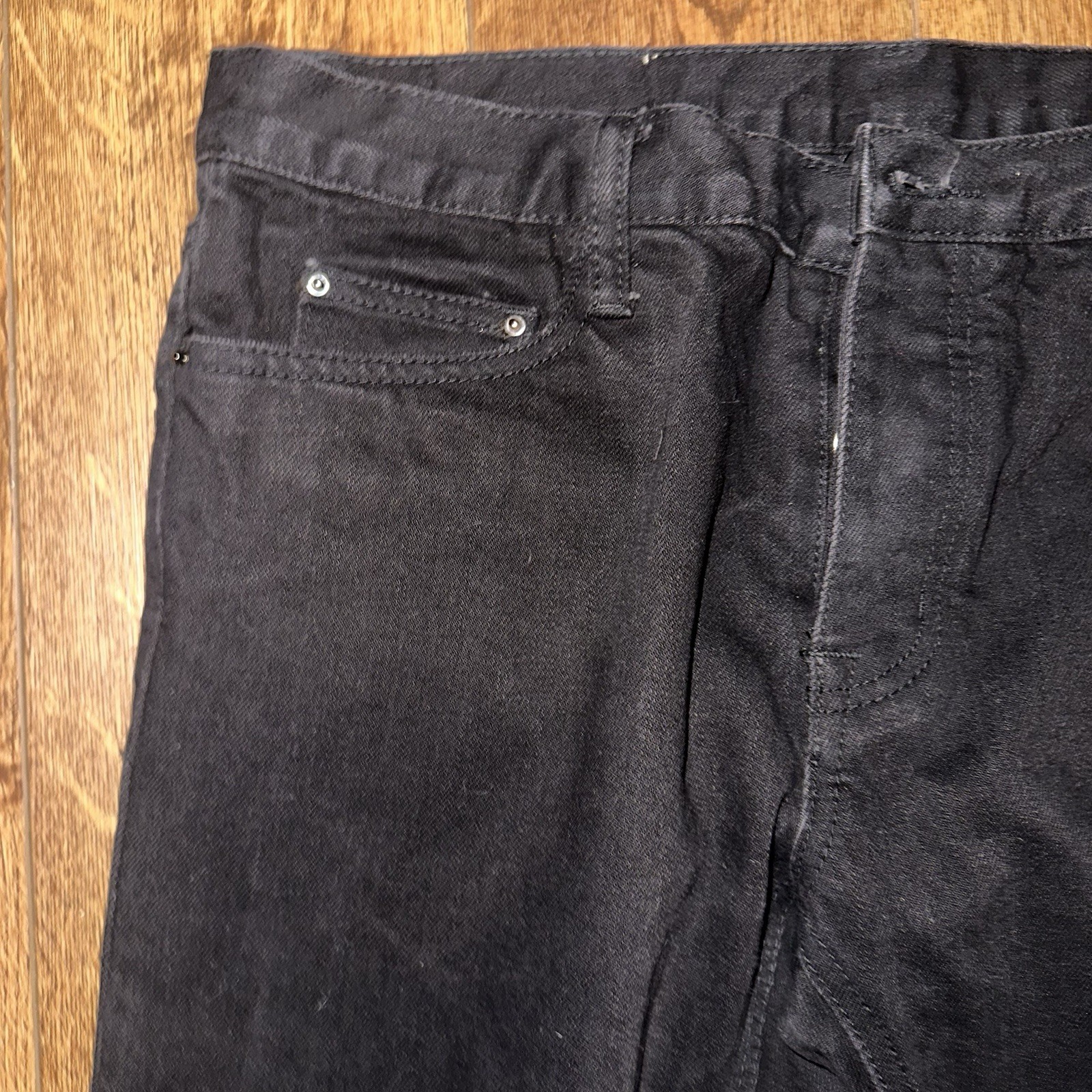 MNML- Mens 34×34 Jeans Button Fly Slim Taper Ankle Zip Distressed Knee Grunge